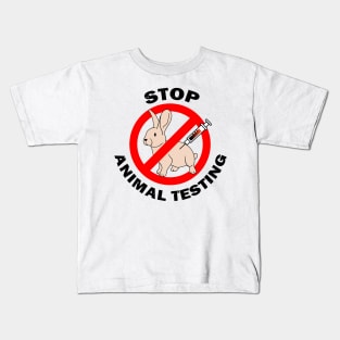 Stop Animal Testing Animal Activism Rabbit Animal Welfare Kids T-Shirt